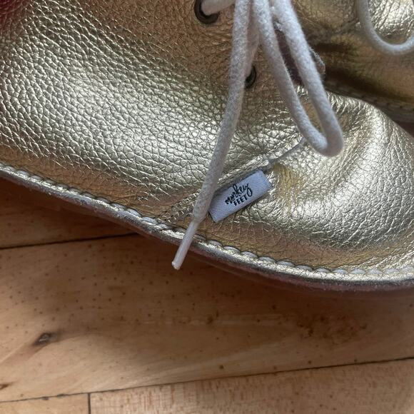 Monkey Feet Metallic Gold Leather Lace Up Booties Girls Size 3-4 Year Old‎ - Picture 9 of 9